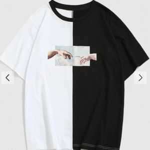 ZAFUL Hands Renaissance Art Print Contrast T-shirt